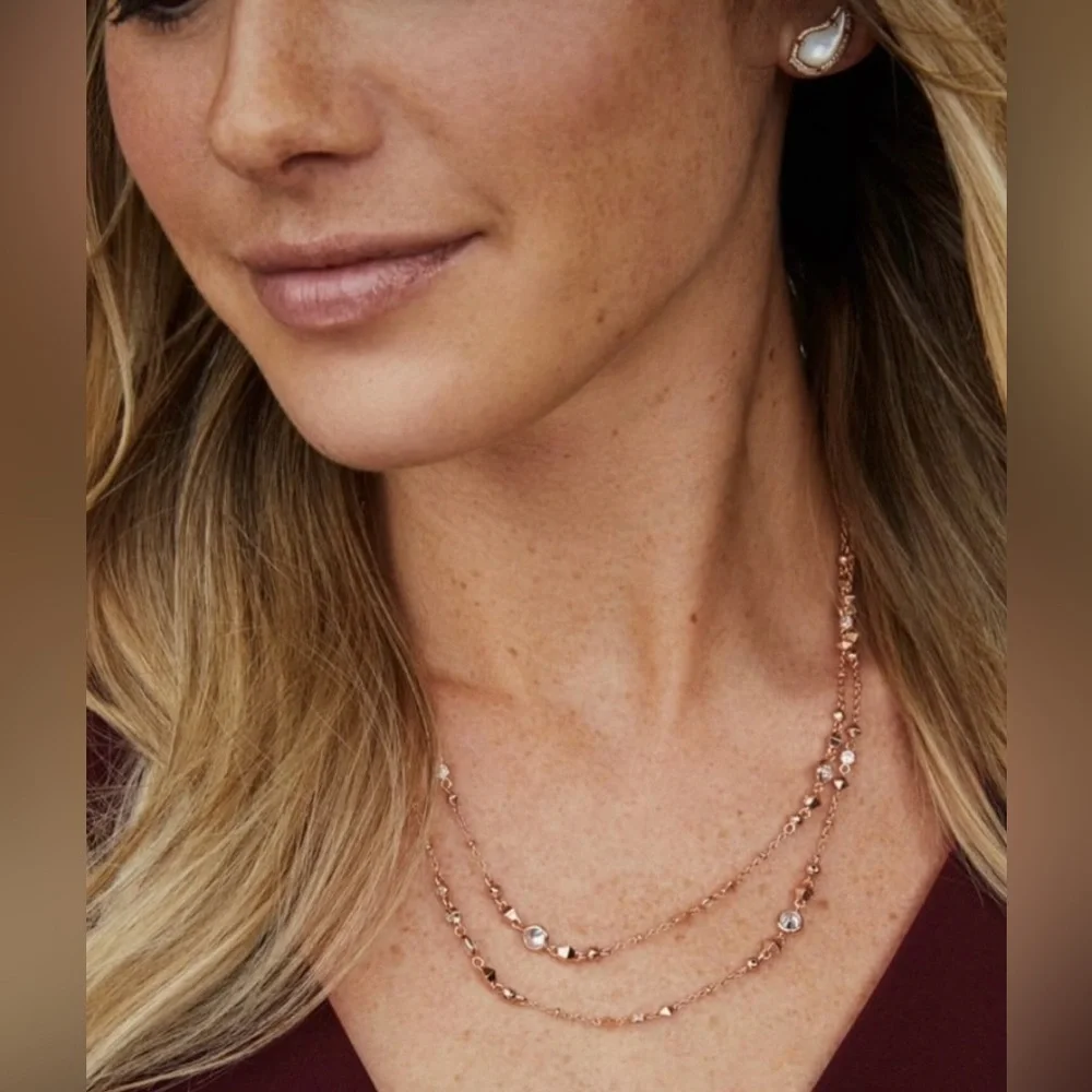 Kendra Scott Wyndham Rose Gold Long Necklace